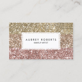 Ombre Roos Pink Gold Glitter Girly Visitekaartjes