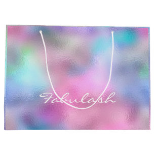 Ombre Roze Blauw Minimale Schoonheid Metallic Wit Groot Cadeauzakje
