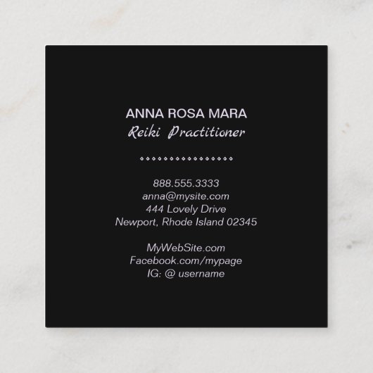 ** Ombre Roze Blauw Reiki Practitioner Master Vierkante Visitekaartje (Achterkant)