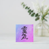 ** Ombre Roze Blauw Reiki Practitioner Master Vierkante Visitekaartje (Staand voorkant)