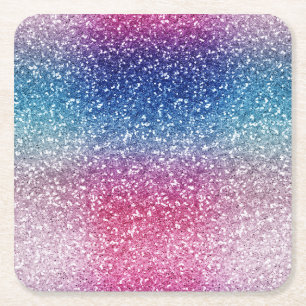 Ombre Roze Blauwe Glitter Inpakpapier Kartonnen Onderzetters