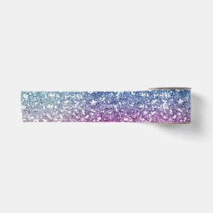 Ombre Roze Blauwe Glitter Inpakpapier Satijnen Lint