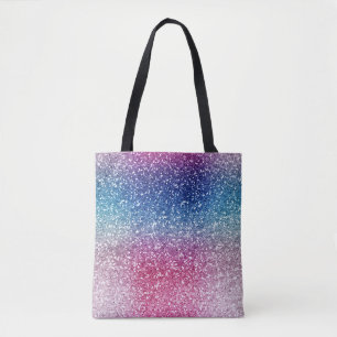 Ombre Roze Blauwe Glitter Inpakpapier Tote Bag