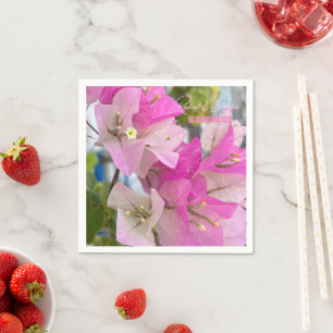 Ombre roze bougainvillea of papieren bloem, tropis servet