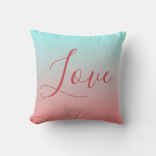 Ombre Roze en Blauw Romantische Liefde Kussen