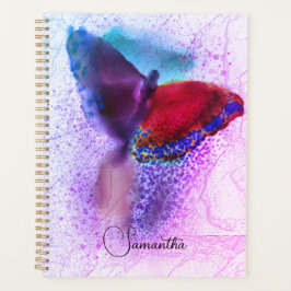 Ombre Roze en Paarse Vlinder Foto Monogram Planner
