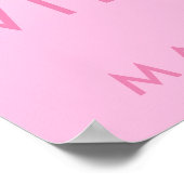 Ombre Roze en Silver Baby shower Welkome Poster (Hoek)