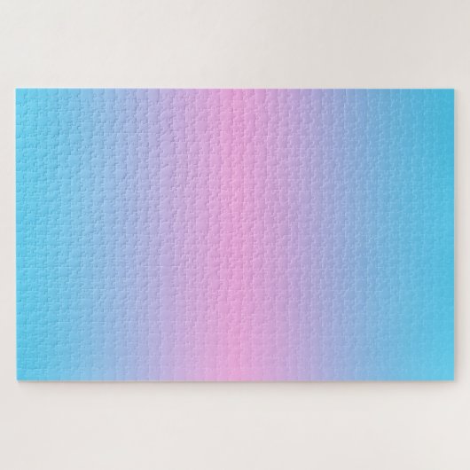 Ombre Roze en Sky Blue Gradient Legpuzzel (Horizontaal)