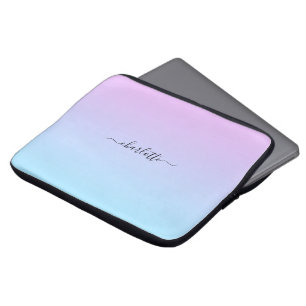 Ombré Roze en Turquoise Gradient Laptop Sleeve