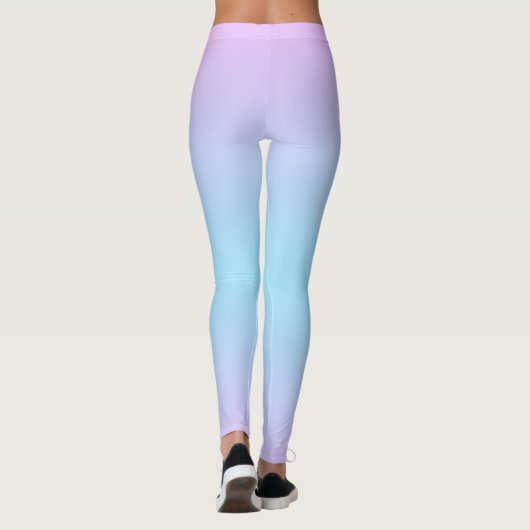 Ombré Roze en Turquoise Gradiënt Leggings (Achterkant)