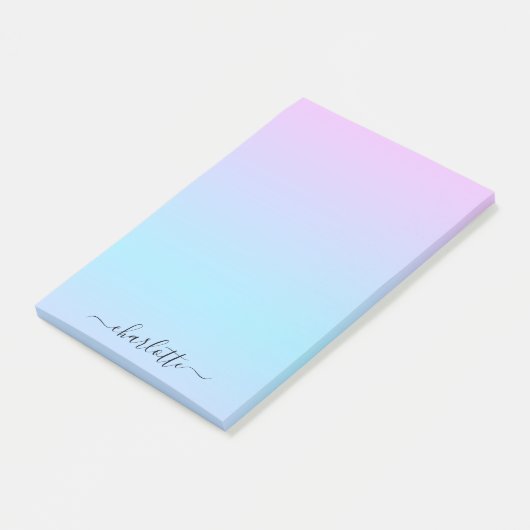 Ombré Roze en Turquoise Gradient Post-it® Notes (Schuin)