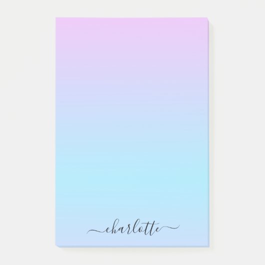 Ombré Roze en Turquoise Gradient Post-it® Notes (Voorkant)