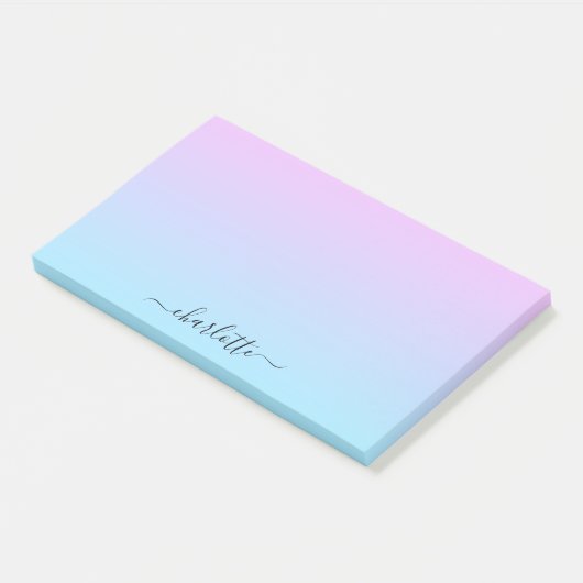 Ombré Roze en Turquoise Gradient Post-it® Notes (Schuin)