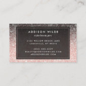 Ombre roze en zwarte glitter moderne grafische lux visitekaartje (Achterkant)