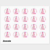 Ombre Roze Falalalala Script Kerstboom Pret Vakant Ronde Sticker (Vel)