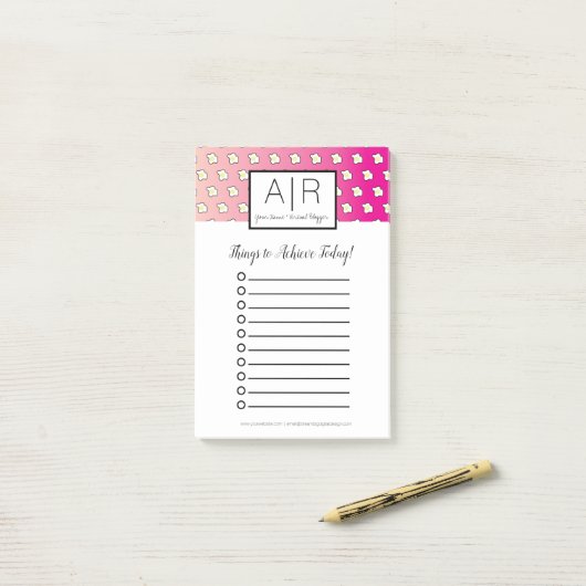 Ombre Roze Fried Eggs Post-it® Notes (Op bureau)