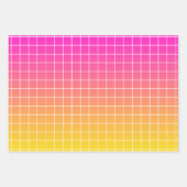 Ombre roze Geel Oranje Rasterpatroon Inpakpapier Vel (Voorkant)