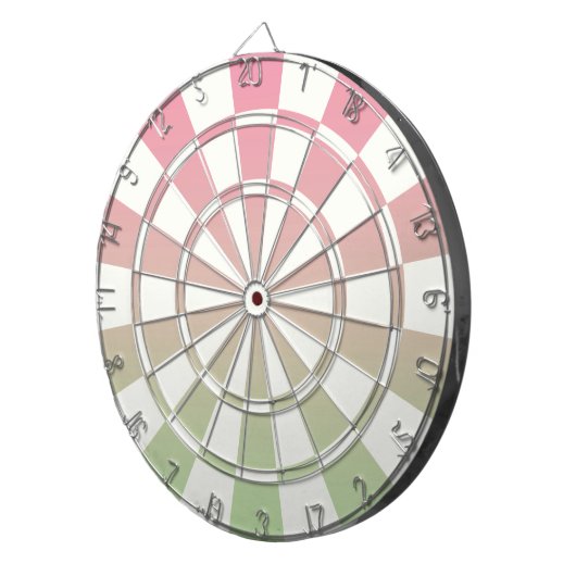 Ombre roze groen en wit dartbord (Voorkant Rechts)