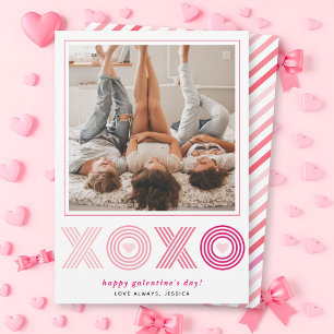 Ombre roze  HOHO Galentines Day hart foto Feestdagenkaart