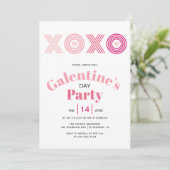 Ombre roze HOHO harten Galentines Day party Kaart (Staand voorkant)