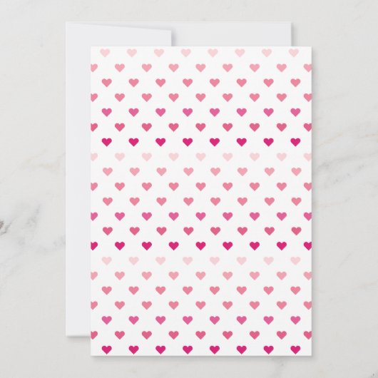 Ombre roze HOHO harten Galentines Day party Kaart (Achterkant)