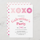 Ombre roze HOHO harten Galentines Day party Kaart (Voorkant / Achterkant)