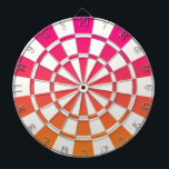 Ombre roze Oranje en wit Dartbord<br><div class="desc">Ombre Pink Oranje en White Dart Board</div>