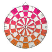 Ombre roze Oranje en wit Dartbord (Voorkant)
