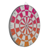 Ombre roze Oranje en wit Dartbord (Voorkant Links)