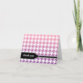 Ombre Roze Paarse Houndstooth Bedankkaartjes Bedankkaart