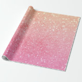 Ombre Roze Peach glitter All Occasion Cadeaupapier (Uitgerold)