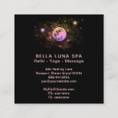 *~* Ombre Roze Peach Moon Stars Vierkante Visitekaartje (Achterkant)