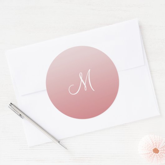 Ombre Roze Ronde Sticker (Envelop)
