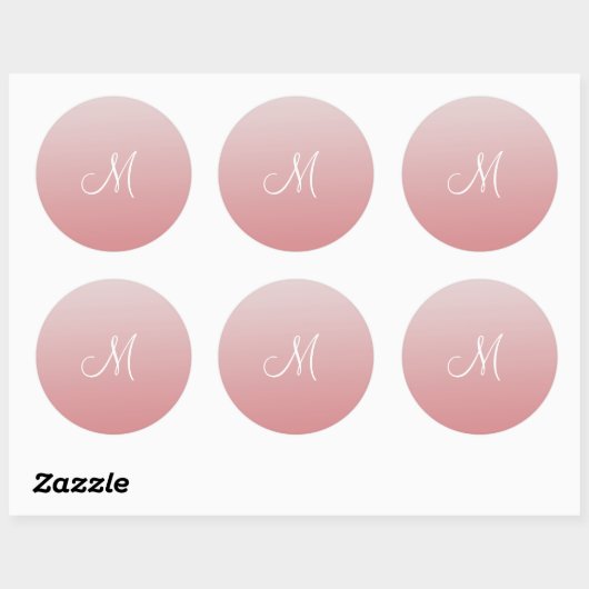 Ombre Roze Ronde Sticker (Vel)