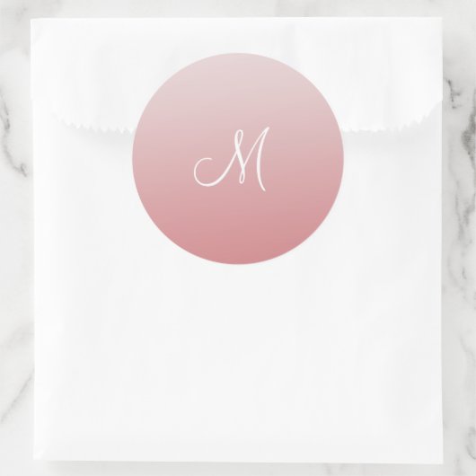 Ombre Roze Ronde Sticker (Tas)