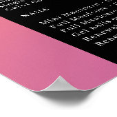 Ombre, Roze, Sinaasappel & Zwart Pricelist Salon P Poster (Hoek)
