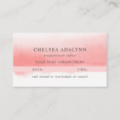 Ombre Roze Waterverf Minimalistische Afspraakkaart Afsprakenkaartje (Voorkant)