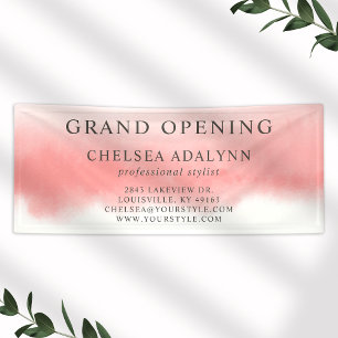 Ombre roze Waterverf minimalistische bedrijfsbanne Spandoek