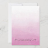 Ombre Roze Waterverf Verjaardagsuitnodiging Kaart (Achterkant)