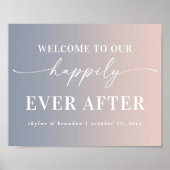 Ombre roze Welkom bij ons, altijd na het onderteke Poster (Voorkant)