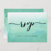 Ombre RSVP-kaart. Briefkaart (Voorkant / Achterkant)