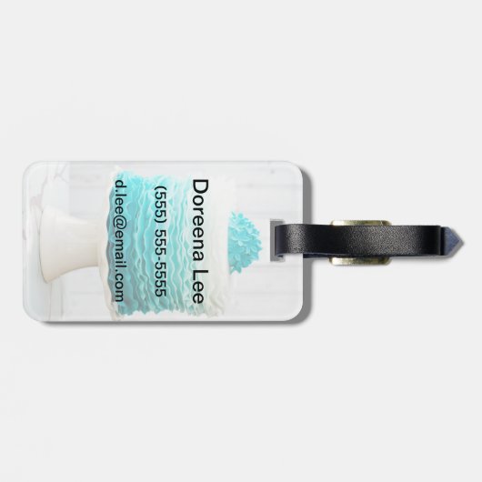 Ombre ruffle cake bagagelabel (Achterkant horizontaal)