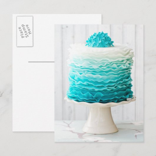 Ombre ruffle cake briefkaart (Voorkant / Achterkant)