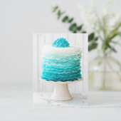 Ombre ruffle cake briefkaart (Staand voorkant)