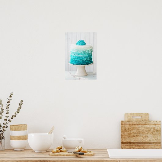 Ombre ruffle cake poster (Keuken)