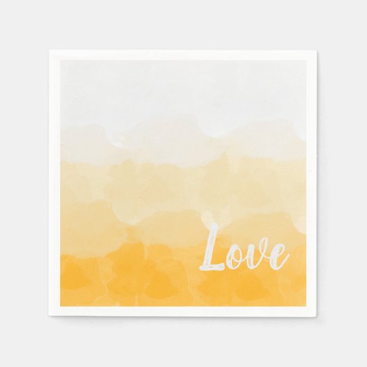 Ombre Saffron and Sunlight Yellow Love Gradient Servet (Voorkant)