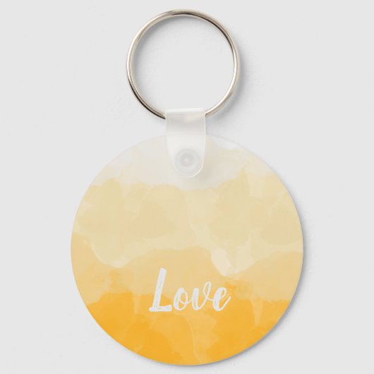 Ombre Saffron and Sunlight Yellow Love Gradient Sleutelhanger (Voorkant)