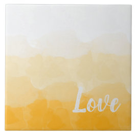 Ombre Saffron and Sunlight Yellow Love Gradient Tegeltje