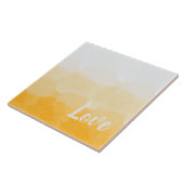 Ombre Saffron and Sunlight Yellow Love Gradient Tegeltje (Zijkant)