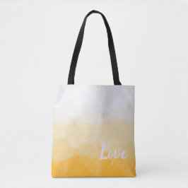 Ombre Saffron and Sunlight Yellow Love Gradient Tote Bag